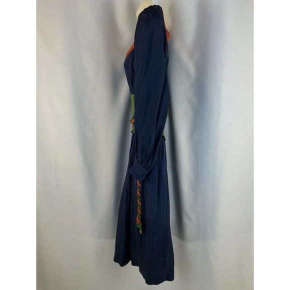 Tory Burch Navy Green Tie-Waist Midi Dress $798 - Picture 7 of 14